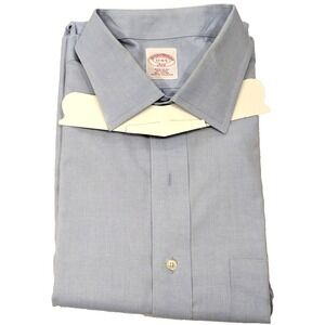 New Brooks Brothers 346 Shirt Mens XL 17-4/5 Regular Fit Blue Non Iron Button